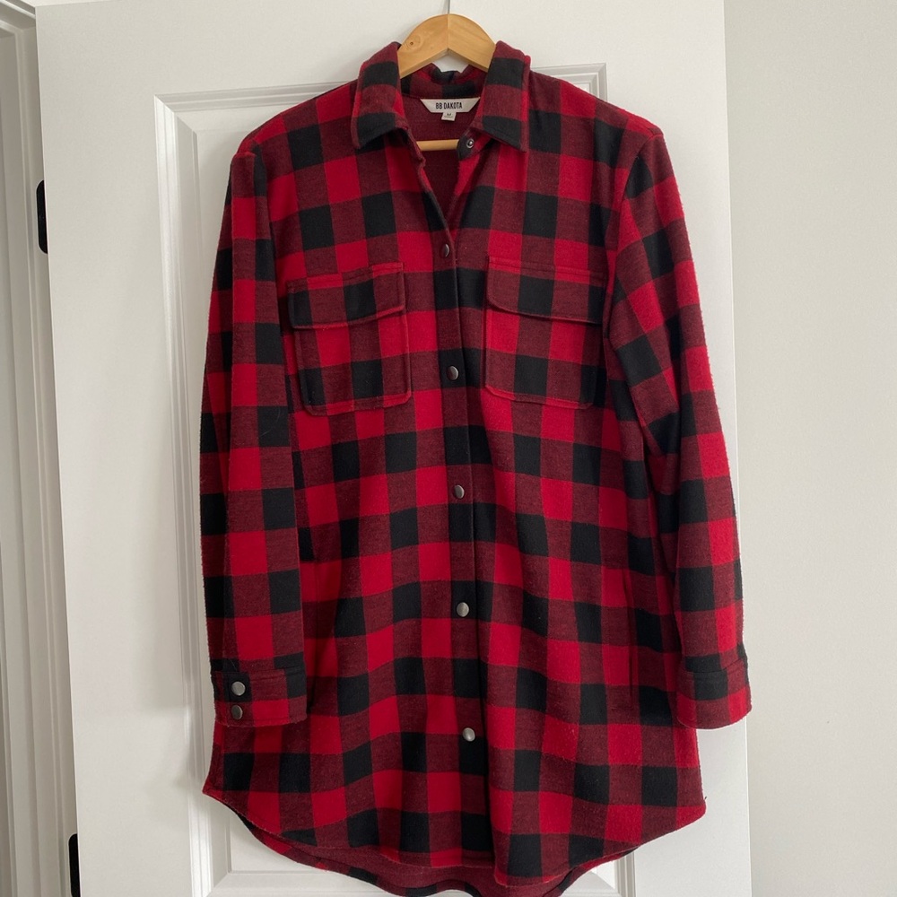 Red and Black Plaid BB DAKOTA Button-Up